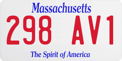 MA license plate 298AV1