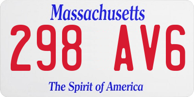 MA license plate 298AV6
