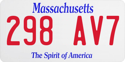 MA license plate 298AV7