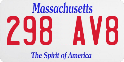 MA license plate 298AV8