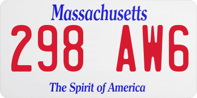 MA license plate 298AW6