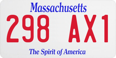 MA license plate 298AX1