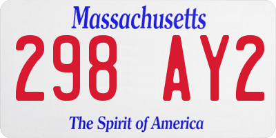 MA license plate 298AY2