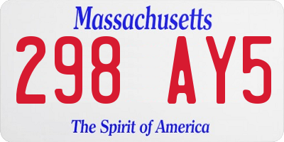 MA license plate 298AY5