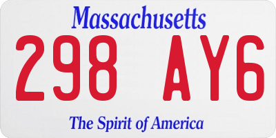 MA license plate 298AY6