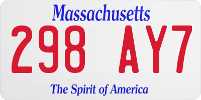 MA license plate 298AY7