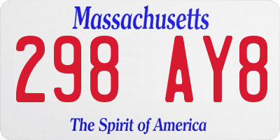 MA license plate 298AY8