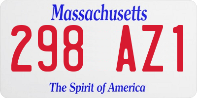 MA license plate 298AZ1