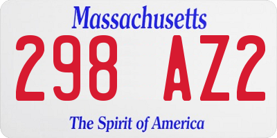 MA license plate 298AZ2