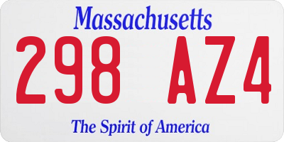 MA license plate 298AZ4