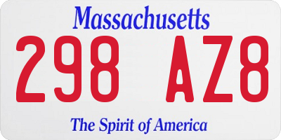 MA license plate 298AZ8
