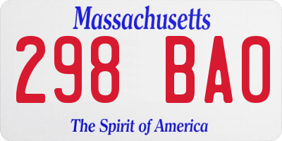 MA license plate 298BA0