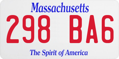 MA license plate 298BA6