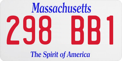 MA license plate 298BB1