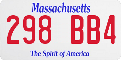 MA license plate 298BB4