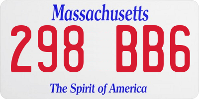 MA license plate 298BB6