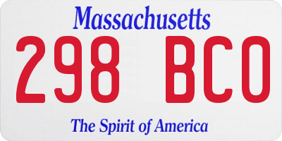 MA license plate 298BC0