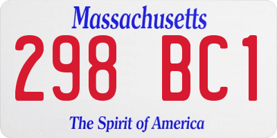 MA license plate 298BC1