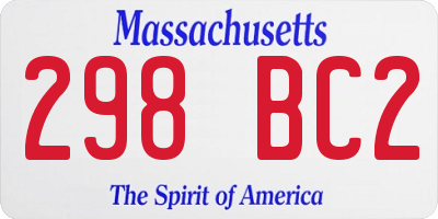 MA license plate 298BC2