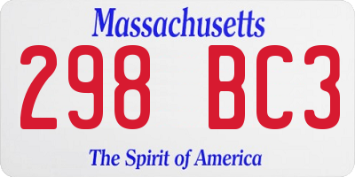 MA license plate 298BC3