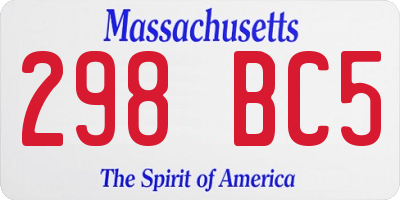 MA license plate 298BC5