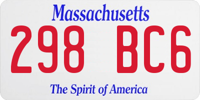 MA license plate 298BC6