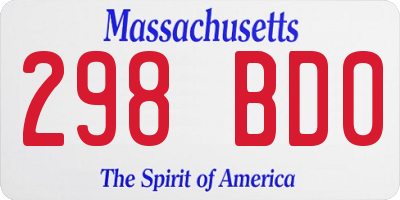 MA license plate 298BD0