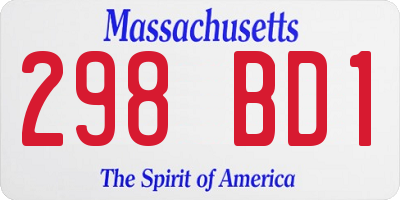 MA license plate 298BD1