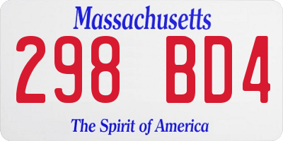 MA license plate 298BD4