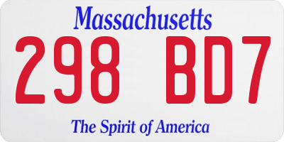 MA license plate 298BD7