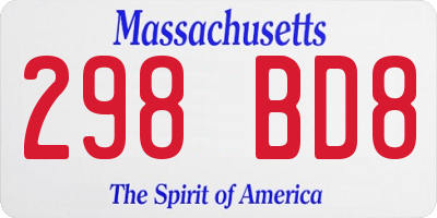 MA license plate 298BD8
