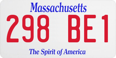 MA license plate 298BE1
