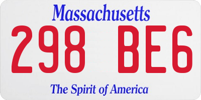 MA license plate 298BE6