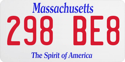 MA license plate 298BE8
