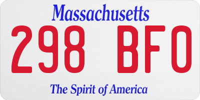 MA license plate 298BF0