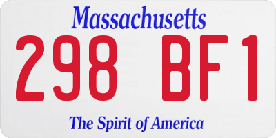 MA license plate 298BF1