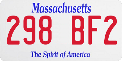 MA license plate 298BF2