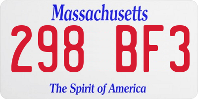 MA license plate 298BF3