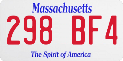 MA license plate 298BF4