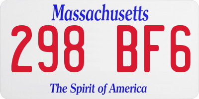 MA license plate 298BF6