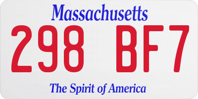 MA license plate 298BF7