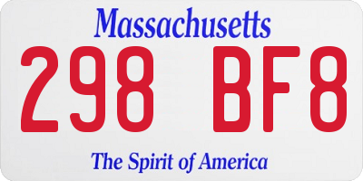 MA license plate 298BF8