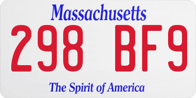 MA license plate 298BF9