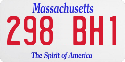 MA license plate 298BH1