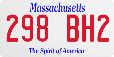 MA license plate 298BH2