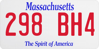 MA license plate 298BH4