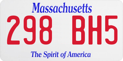 MA license plate 298BH5