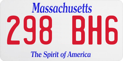 MA license plate 298BH6