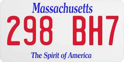 MA license plate 298BH7