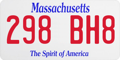 MA license plate 298BH8